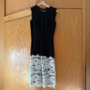 Carolina Herrera Black and White Lace Dress